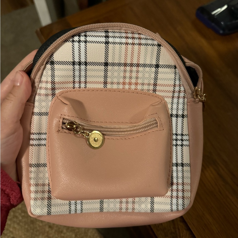 Plaid mini backpack